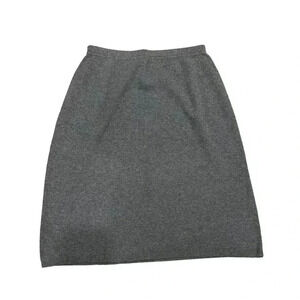 Basic Editions Gray Pencil Skirt Small Knit Business Casual Careerwear Office